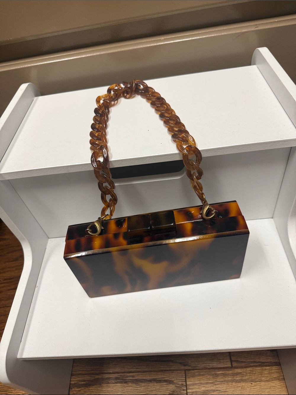 Tuckernuck Tortoiseshell Acrylic Clutch in Brown and Amber - Picture 6 of 6